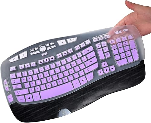 Miniatura 9 de CaseBuy Funda para teclado compatible con Logitech K350 MK550 MK570, accesorios de teclado inalámbrico Wave K350 MK550, protector de silicona