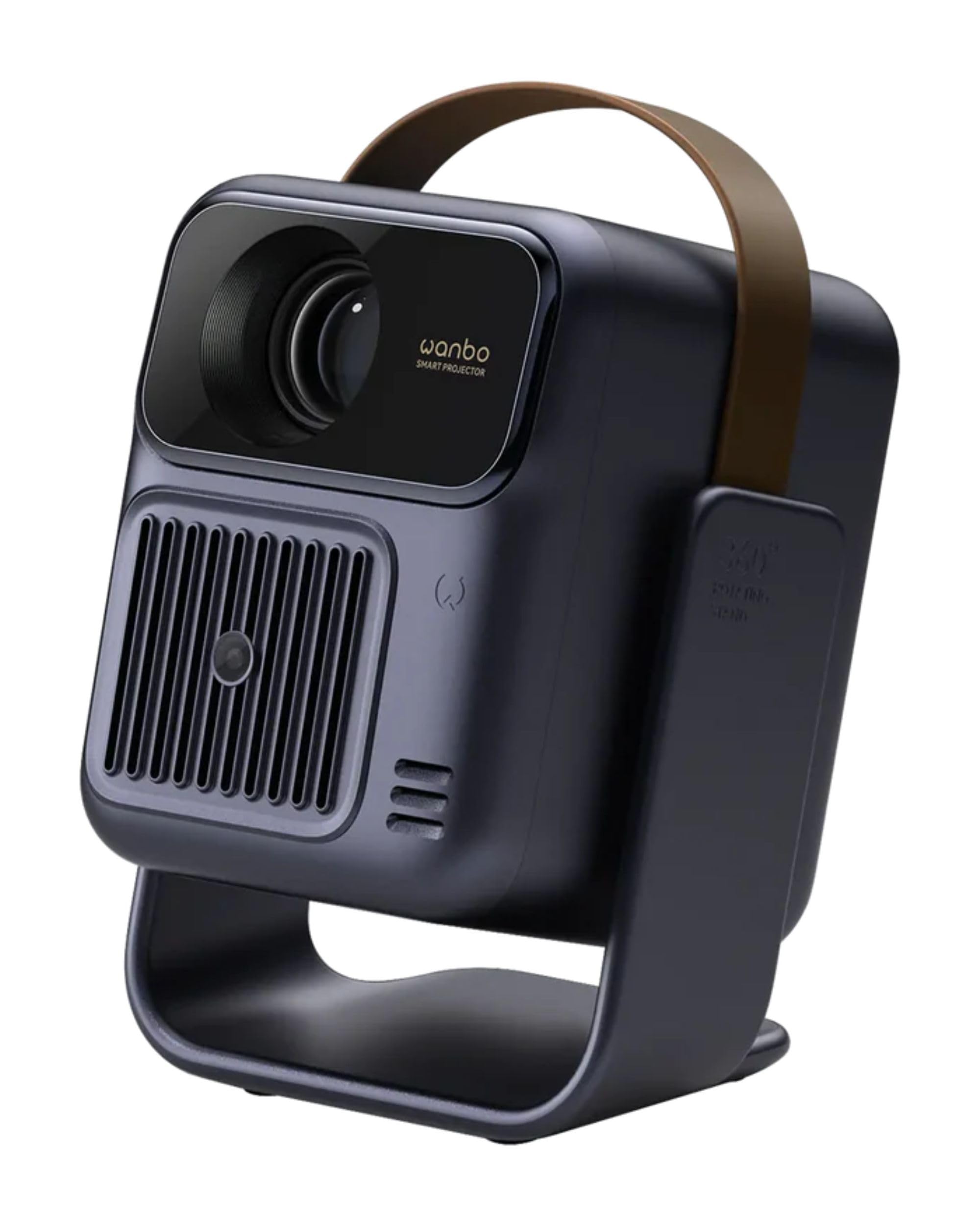wanbo togo pro portable smart lcd projector | 500 ansi lumens | 1080p full hd | google tv android 14 | built-in battery | bluetooth 5.0 | 360 degree gimbal