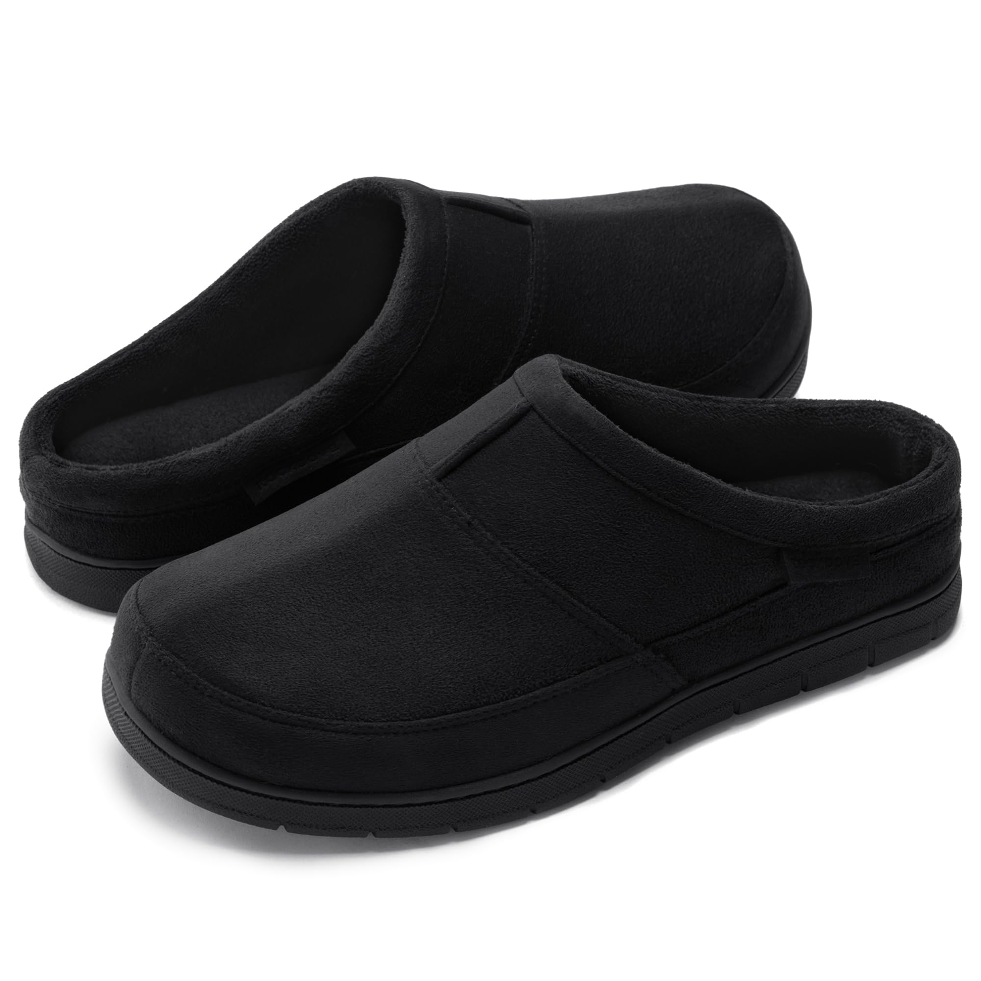RockDove Mens SoftStride Faux Suede Memory Foam House Slipper with Indoor Outdoor Sole