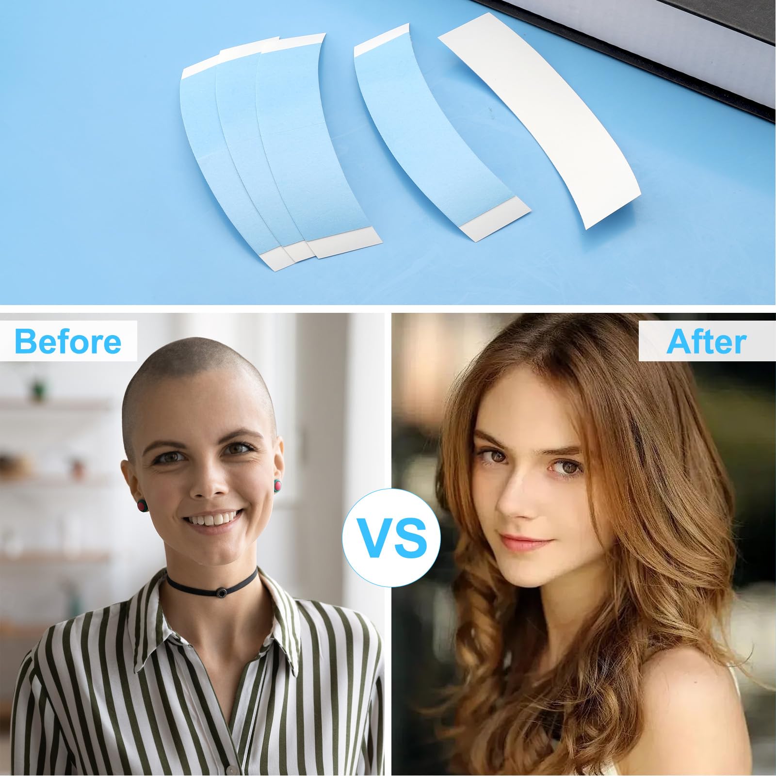 60 unidades de pegamento para prótesis de cabello, impermeable, invisible, cinta adhesiva de doble cara para pelucas, cinta frontal de encaje, adhesivos para pelucas para cabello Toupet