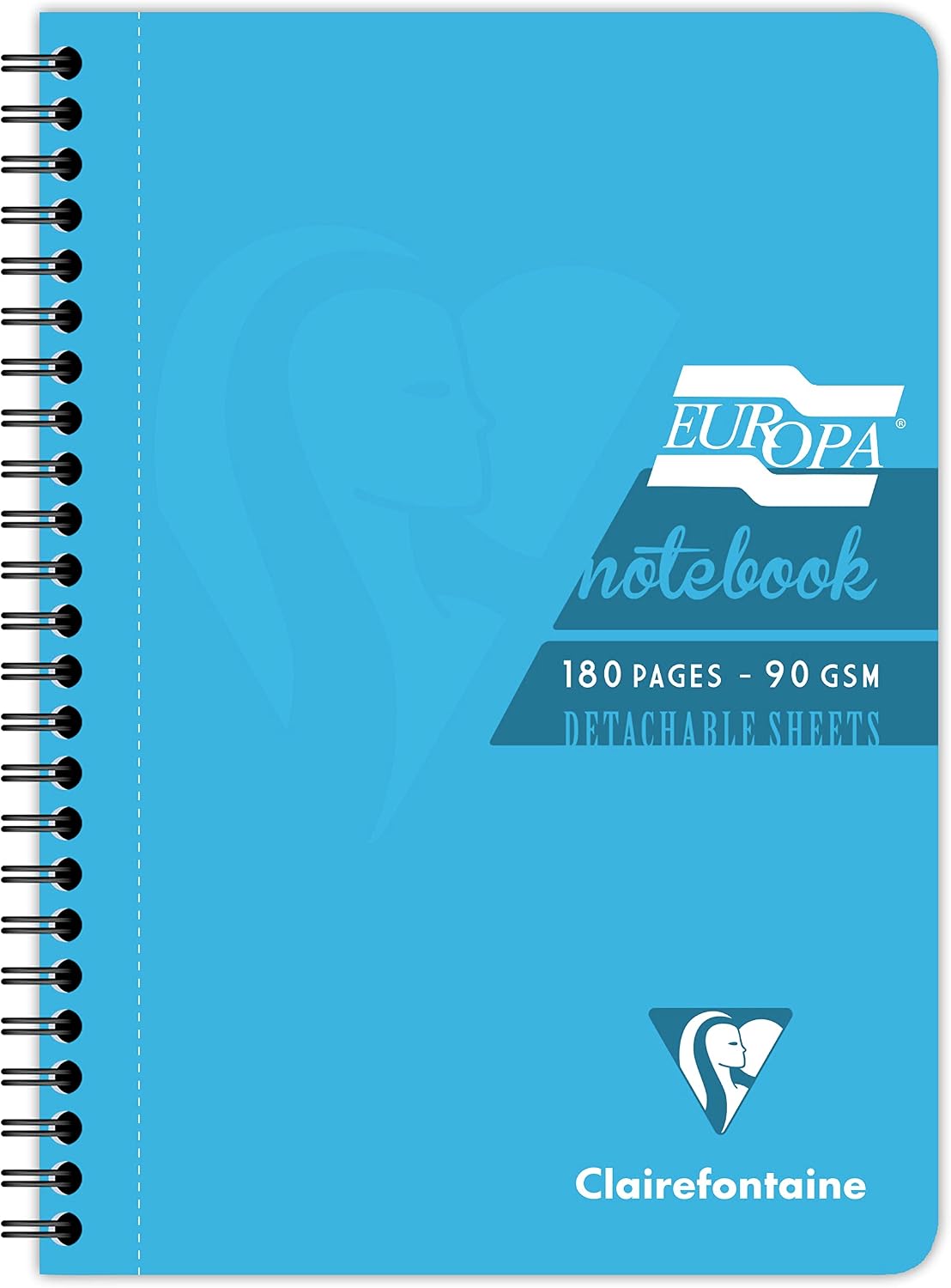 Clairefontaine A5 Notebook, 180 Pages, Turquoise, Pack of 5