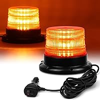 LINKITOM Amber 40-LED Magnetic Strobe Beacon Light, 12V-24V Flashing Warning Light for Trucks Forklifts Tractors Golf Carts UTVs