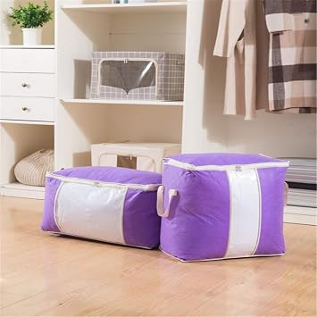 Chinatown Large Capacity Clothes Storage Bag,Organizer with Zips,Large Clear Window & Portable Handles, Mold-proof and moisture-proof closet storage box for bedspreads and blankets(4 Packs)