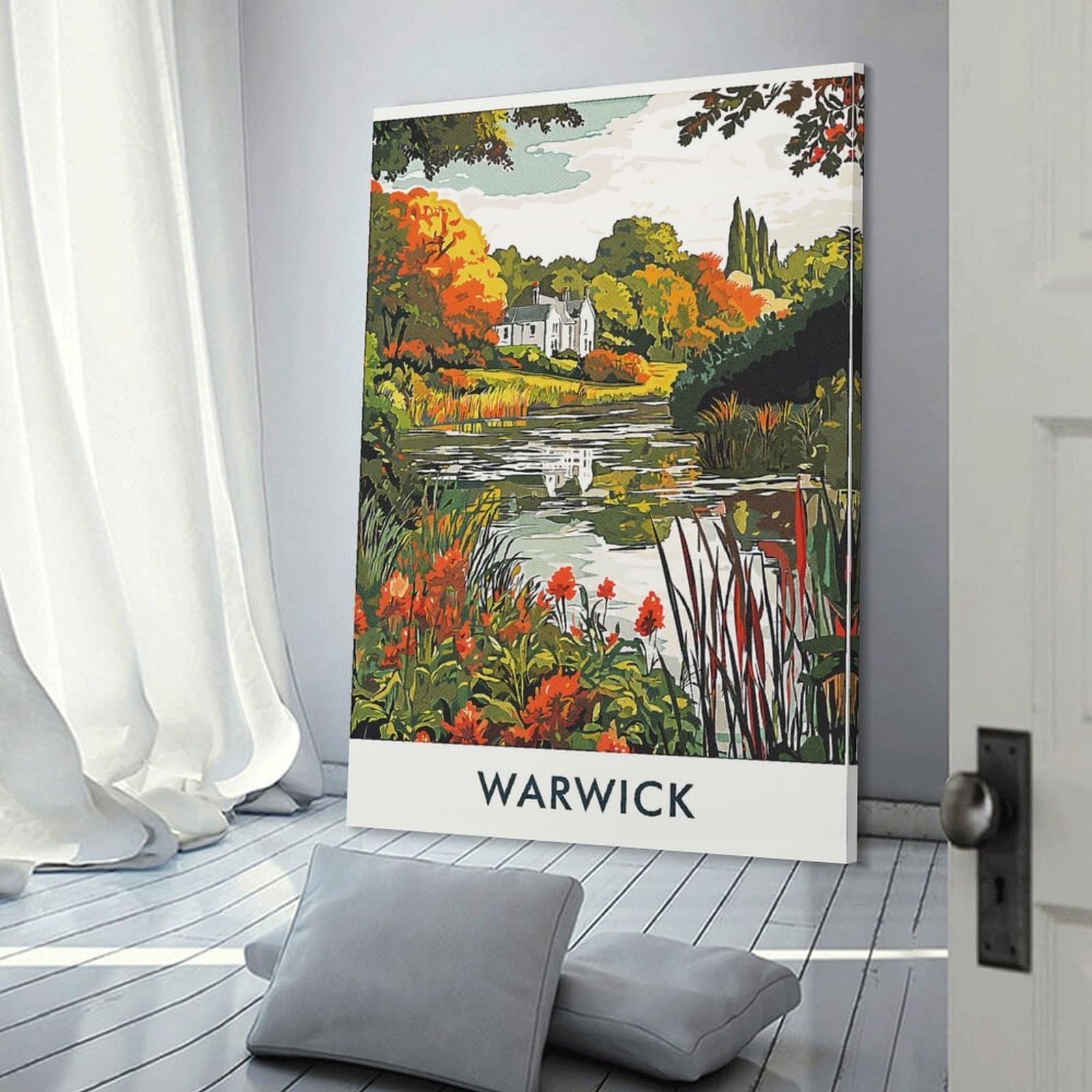 Junmoney Warwick Landscape Room Decor Wall Art, 20x30inch(50x75cm), for Hallway, Lounge Or Guest Room, Gift Idea for Housewarming And Birthdays