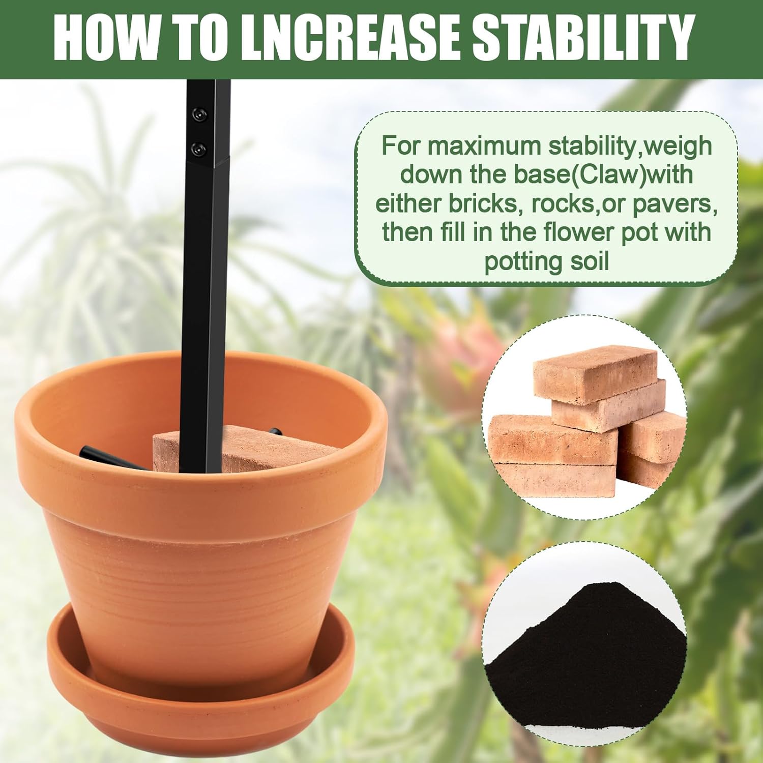 2 Pack 60 Inch Dragon Fruit Trellis Adjustable Garden Metal Plant Climbing Support with Wide Stretch Ties for Outdoor Vertical Gardens Vining Plants