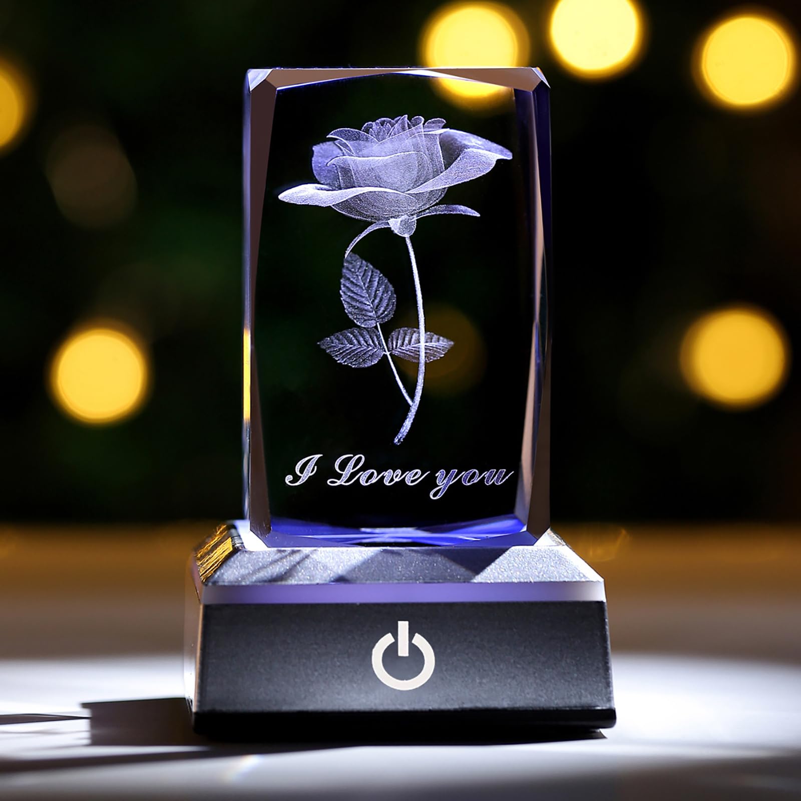 3D Rose Crystal Multicolor Nightlight,I Love You Decolamp,Perfect Thanksgiving and Christmas Gifts for Mom Mother My Girlfriend Wife Her,Unique Valentines Anniversary Birthday Presents Ideas