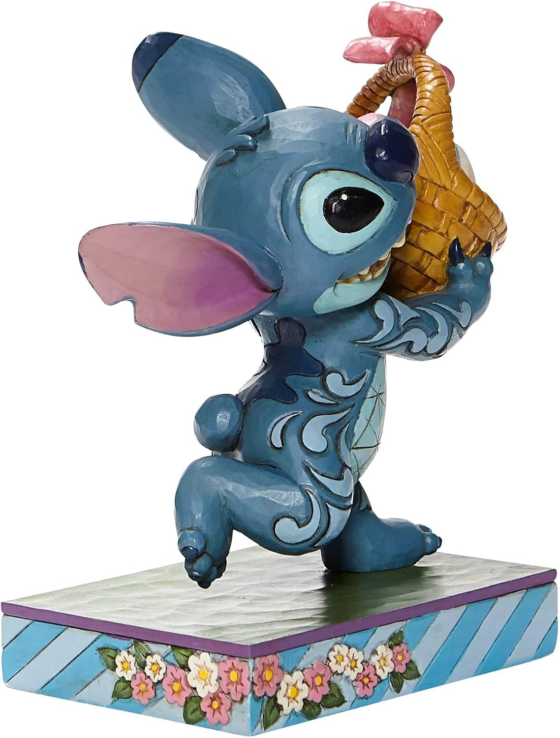 Enesco Disney Traditions by Jim Shore Lilo and Stitch Running with Easter Basket Figurine, 5.75 Inch, Multicolor