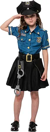 Spooktacular Creations Police Officer Costume for Kids in Light Blue Colour for Girls 3T to L