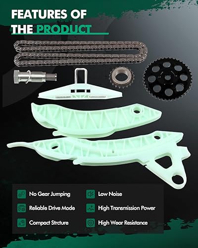 Miniatura 5 de SCITOO Juego de cadenas de sincronización del motor, para Mini Cooper 1.6L L4 DOHC 16 válvulas, código de motor N14B16A 2007-2012, herramientas de