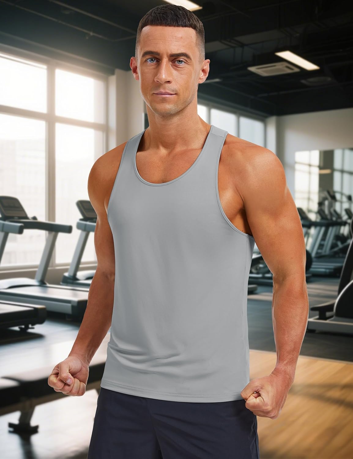 MAGCOMSEN Mens UPF 80+ Tank Tops Y Back Quick Dry Gym Workout Running Athletic Fitness Muscle Sleeveless Summer Shirts - Image 3