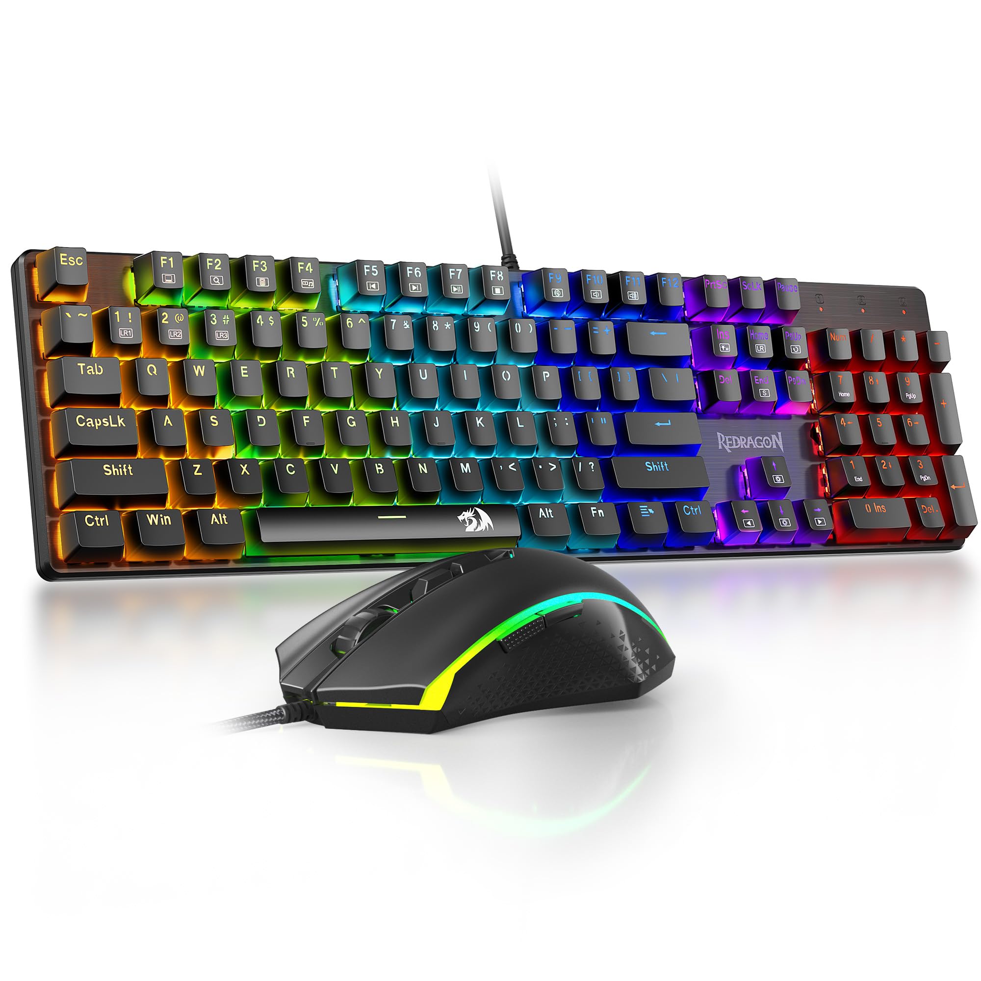 Tastiera e mouse da gioco meccanici cablati S177 Combo con 10000 DPI