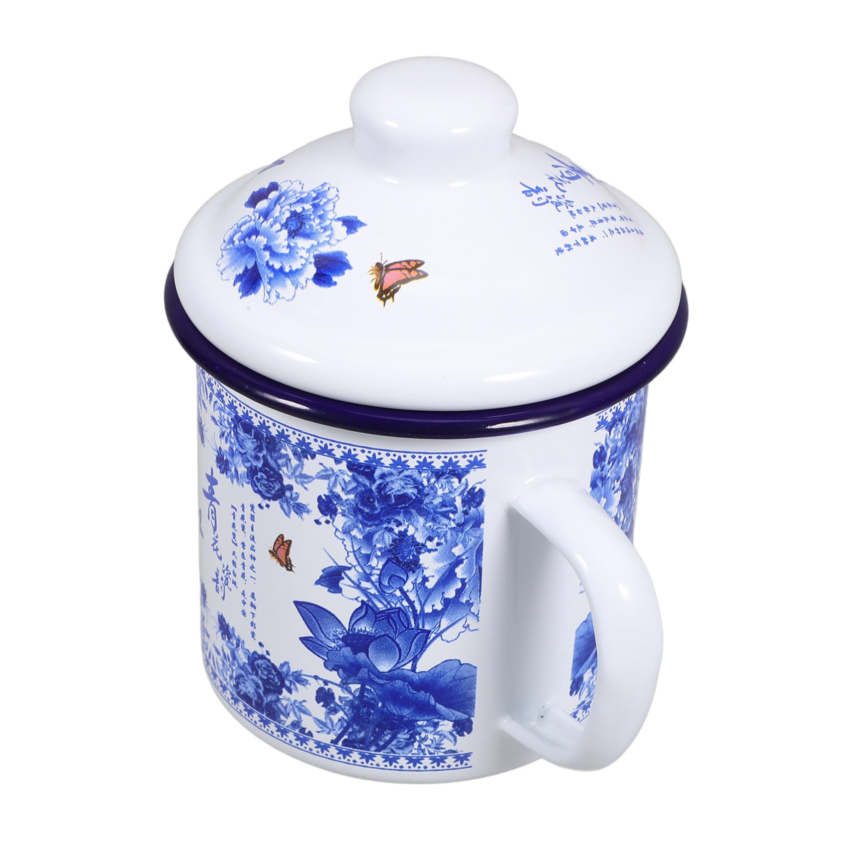 Gatuida 2stücke Tee Und Kaffeebecher Mit Deckel Aus Emaille Praktischer Trinkbecher Für Zuhause Büro Und Reisen Leicht Und Einfach Zu Reinigen Für Tee Und Kaffee