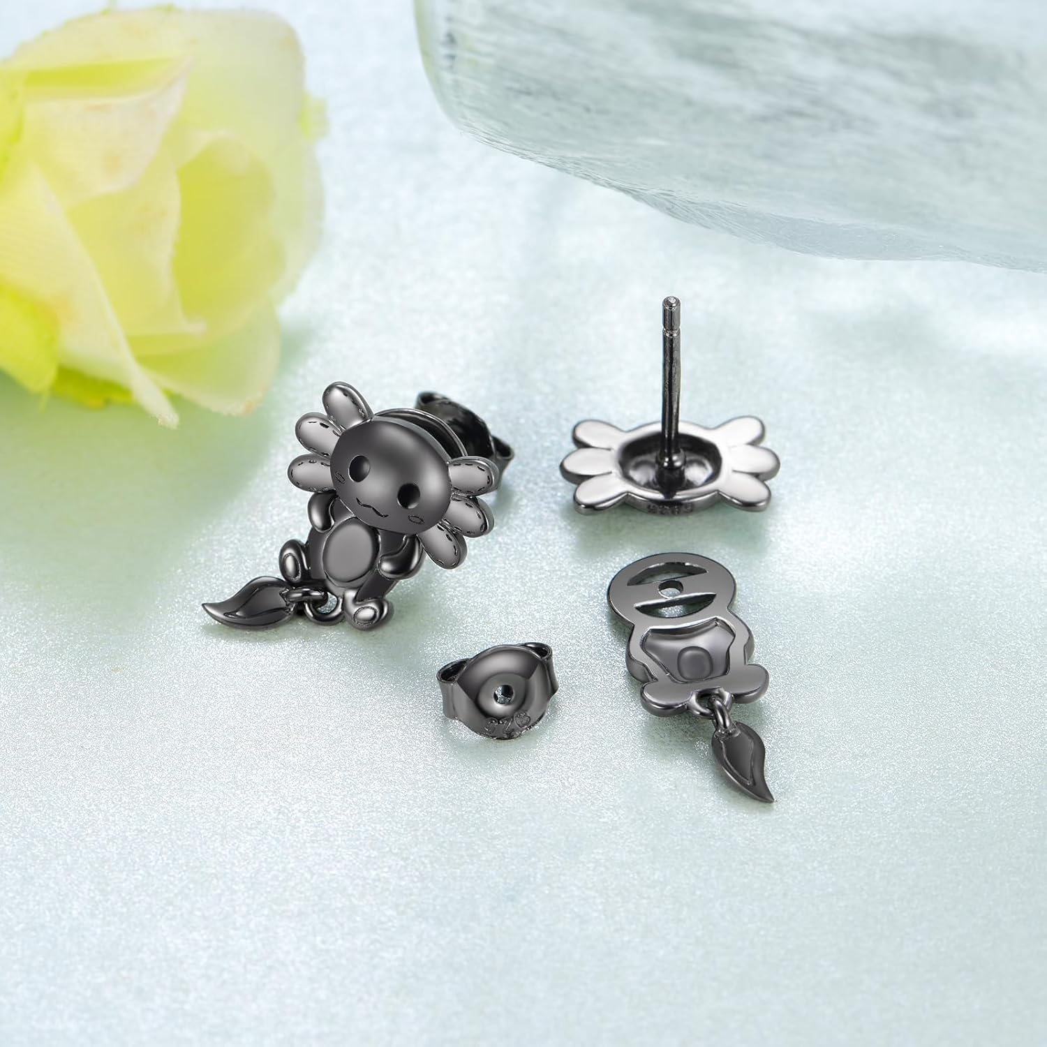 Axolotl Earrings 925 Sterling Silver Axolotl Stud Earrings Animal Axolotl Jewelry Gifts for Women - Image 2