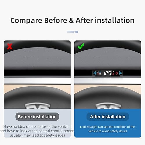 Miniatura 5 de AZIJYV Tesla Head-up Display Mini Tesla Hud con LCD para 2019-2022 Modelo 3 y Modelo Y, velocímetro Tesla, velocidad de visualización, engranaje,