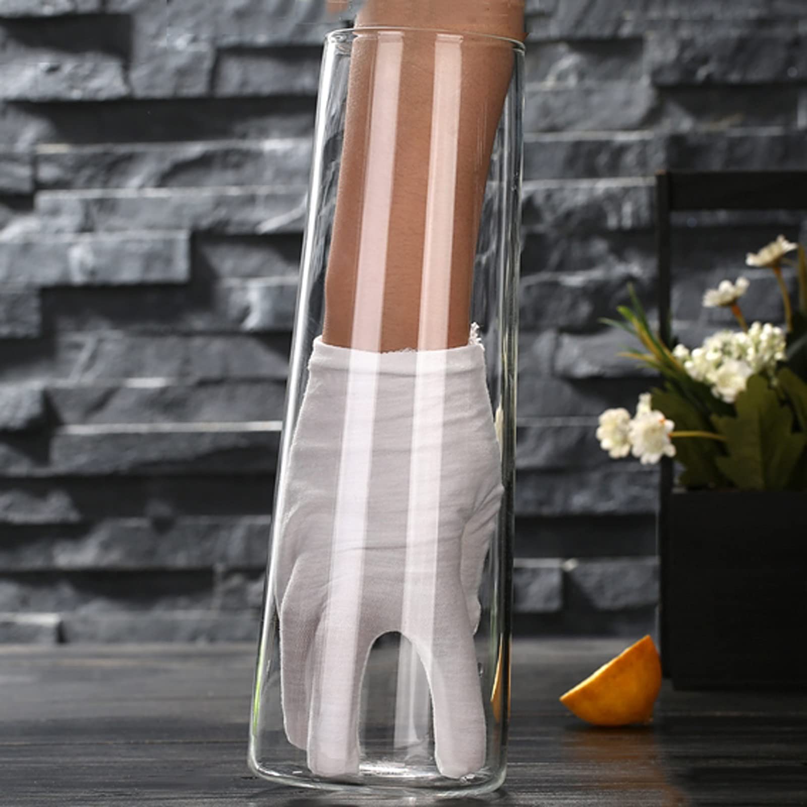 Cruche Pichet de l'eau créative avec couvercle hautes pichet en verre de borosilicate épaissie Théière à la chaleur épaissie for le jus, le lait, les boissons chaudes et froides Cruche a Eau (Size :