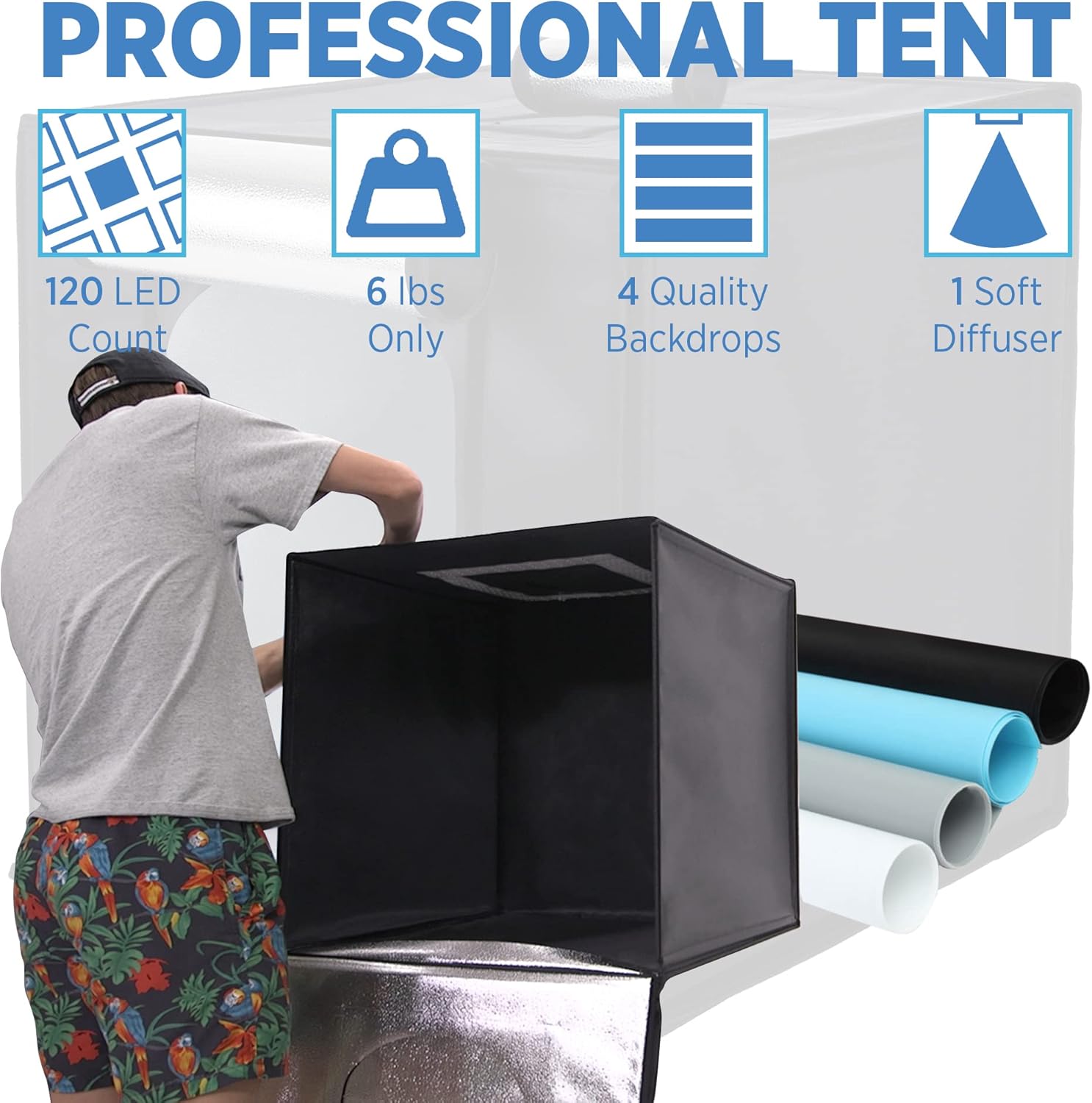 Exсluѕіvе Dіѕсоunt 90% Prісе Fovitec 1x24 LED Professional eCommerce Photography Light Tent Kit with 4 Backdrops and Diffuser, for Product and Food Photography, and eCommerce Sellers