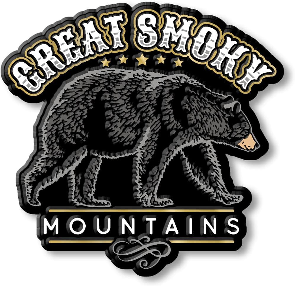 Great Smoky Mountains Black Bear Magnet by Classic Magnets, 3.2" x 3.1", Collectible 3D Rubber Vintage-Style Souvenirs and Gifts Made in the USA