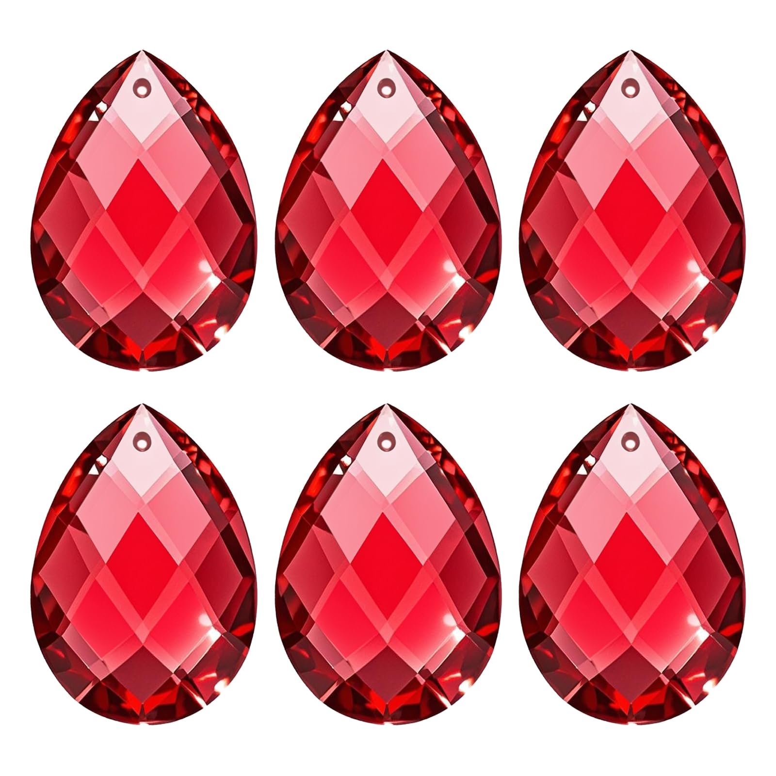 Pendentifs en cristal K9 rouge pour lustre terne avec ces gouttes de 38mm