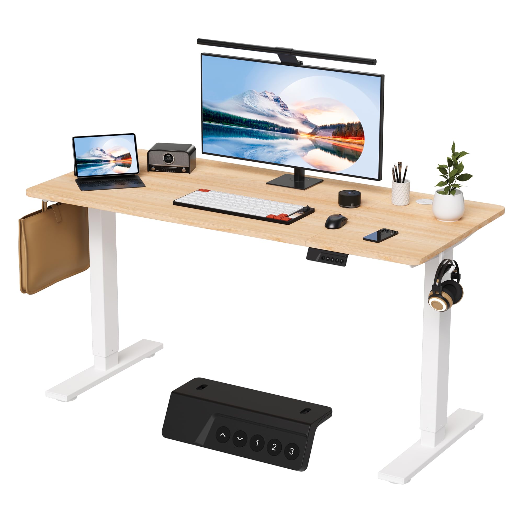 Bureau assis debout électrique 110 cm réglable en hauteur gaming