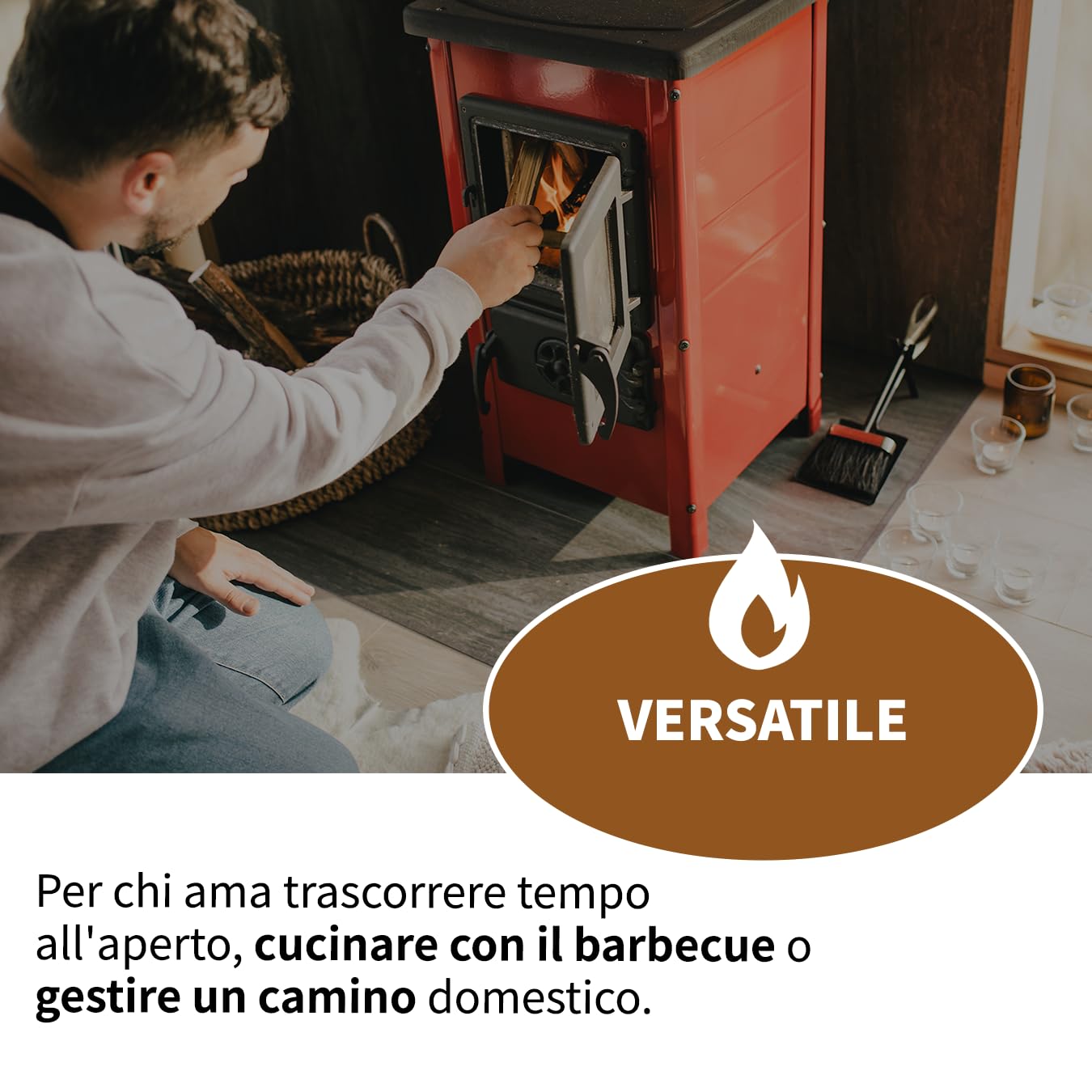 Legna Da Ardere Secca | Legno Ontano Alta Qualità | 3 Sacchi da 40 Litri | Per Camini, Caminetti, Stufe, Barbecue, Pizzerie | Tronchetti 30cm