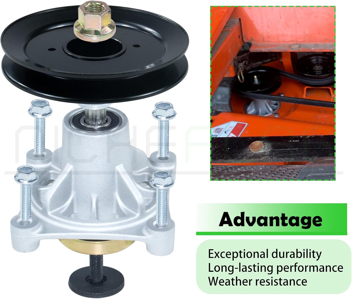 587125201 Mandrel Assembly with 539113962 Mandrel Pulley Replaces 532174356 539107515 532174358 587255601 for Husqvarna Z246 RZ4623 RZ5424 RZ46I RZ4619 RZ4621 RZ46215 460ZX Lawn Tractors