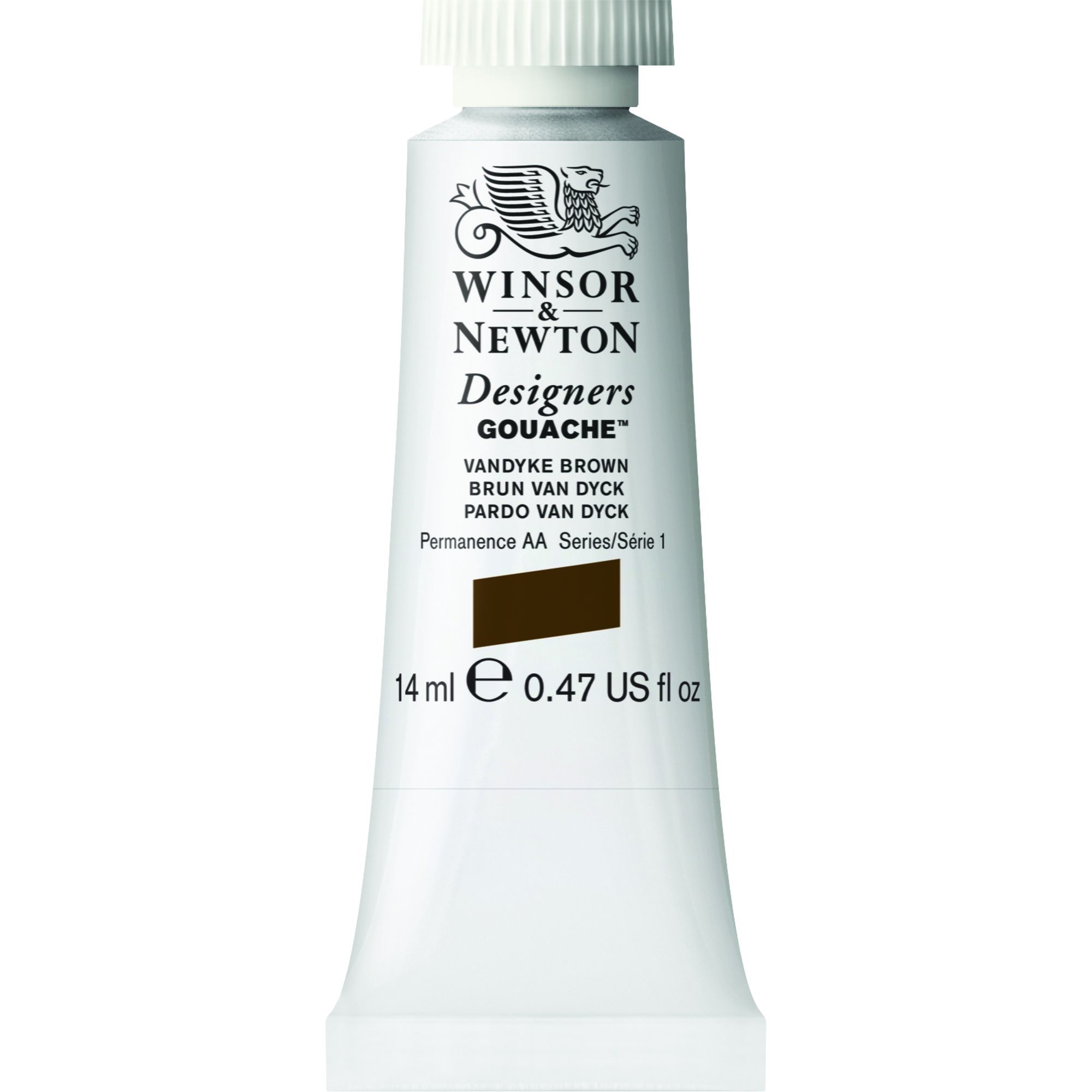 Winsor & Newton 14ml Designers Gouache Tube - Vandyke Brown โ image 1
