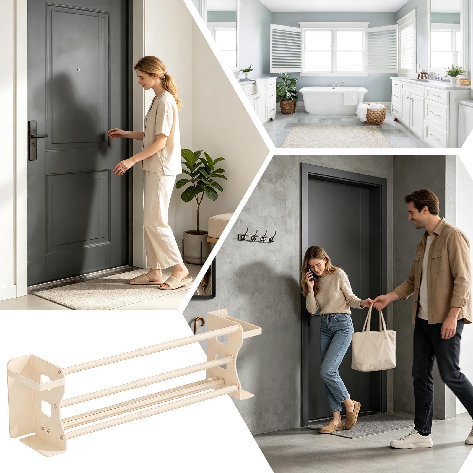 Organizador de zapatos de pared Almacenaje Magnético de Botas con Doble | Almacenamiento De Zapatos Sobre La Puerta para Armario, Entrada, Dormitorio, Apartamento, Residencia, Rec