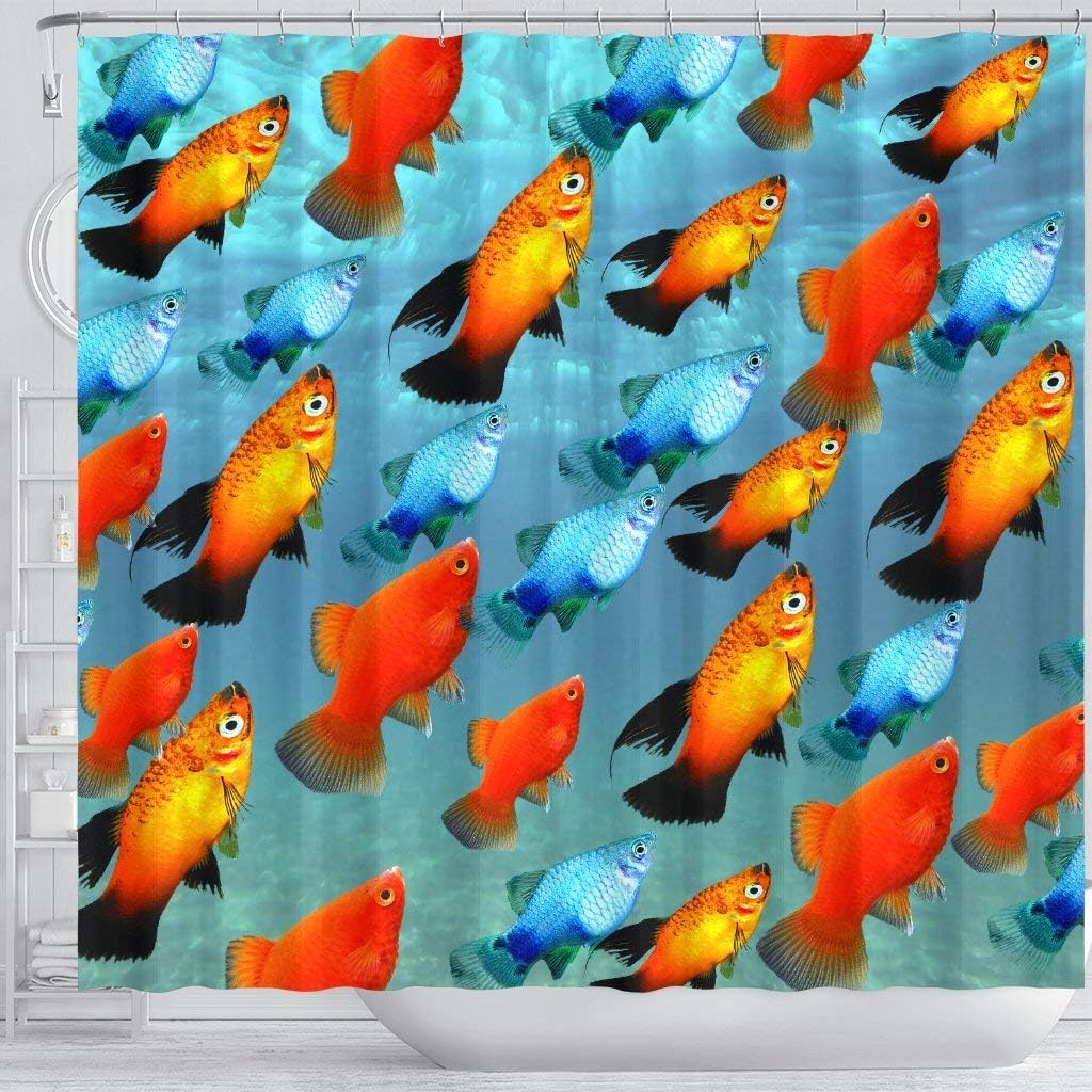 Platy Fish Print Shower Curtains
