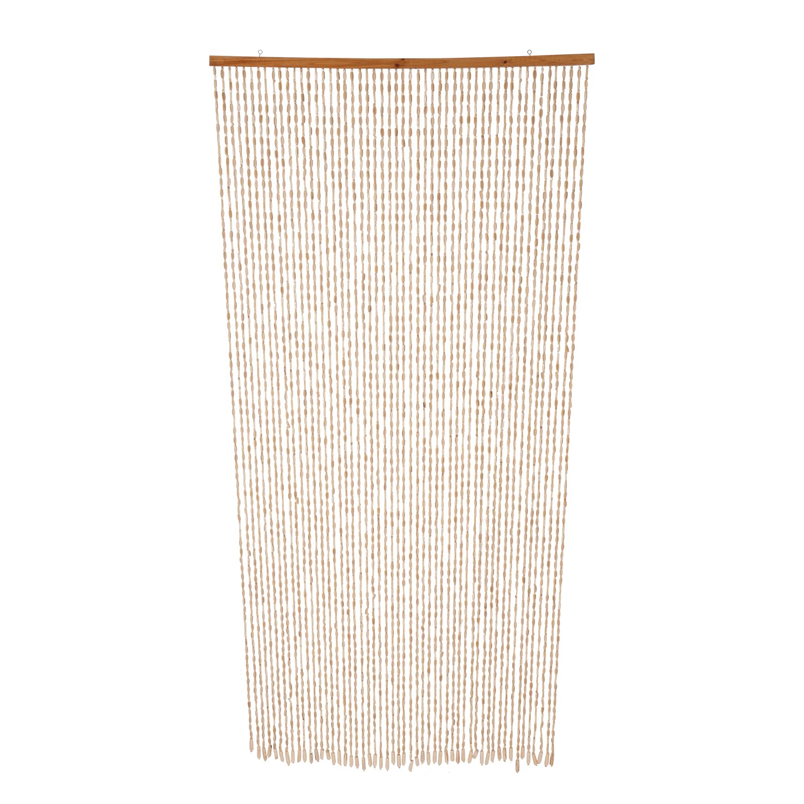 Rideau de perles 200 x 90 cm - Rideau de porte de balcon - 52 brins de perles en bois