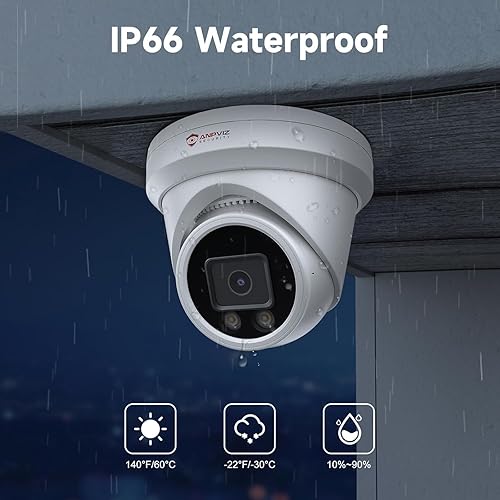 Miniatura 5 de Anpviz Cámara IP PoE de 12MP para exteriores, cámara IP de seguridad de torreta gran angular de 110 para vigilancia del hogar, visión nocturna a