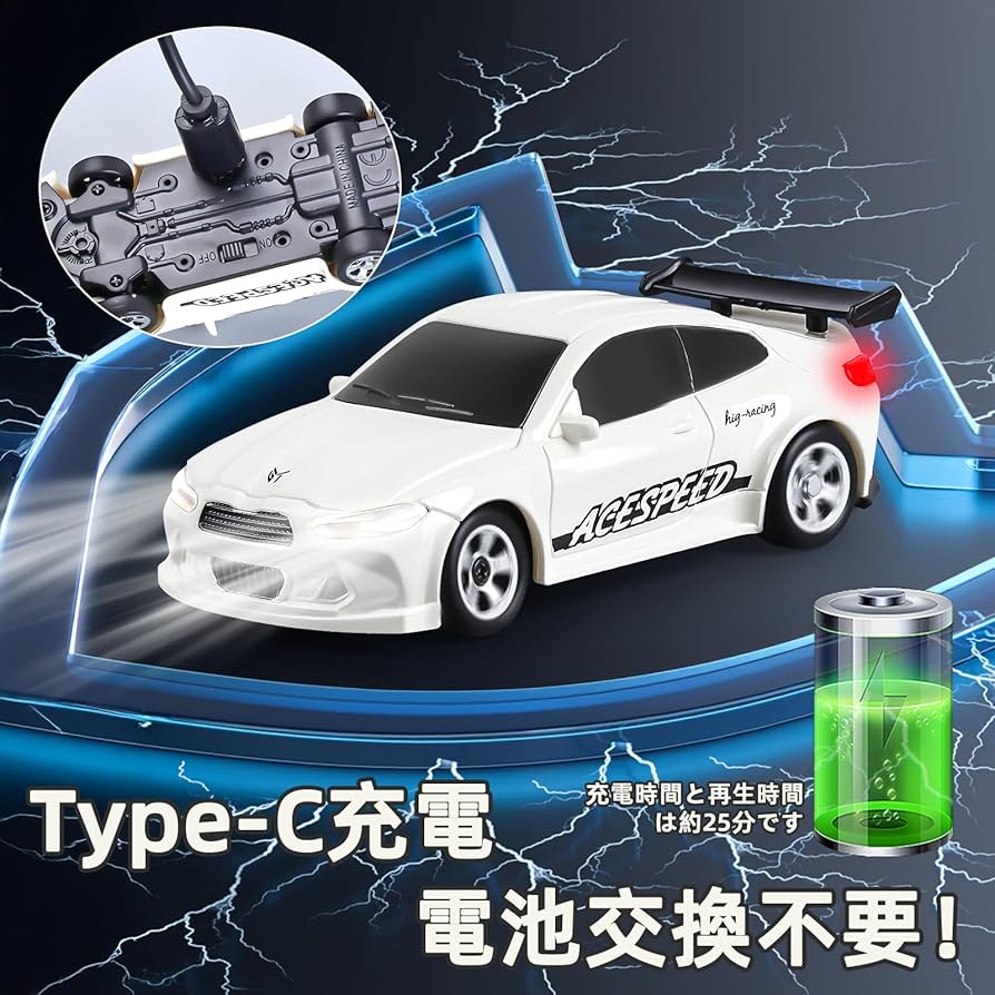 Amazon.co.jp: Carox 1/64ドリフトカー 卓上ラジコン ミニ 高速15km/h