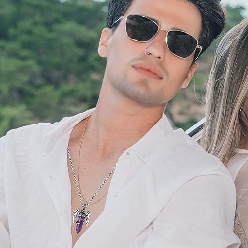 Miniatura 4 de MAIBAOTA Collar de dragón para hombres y mujeres, collar de cristal, collares geniales para hombre, joyería de dragón, collar de piedras preciosas