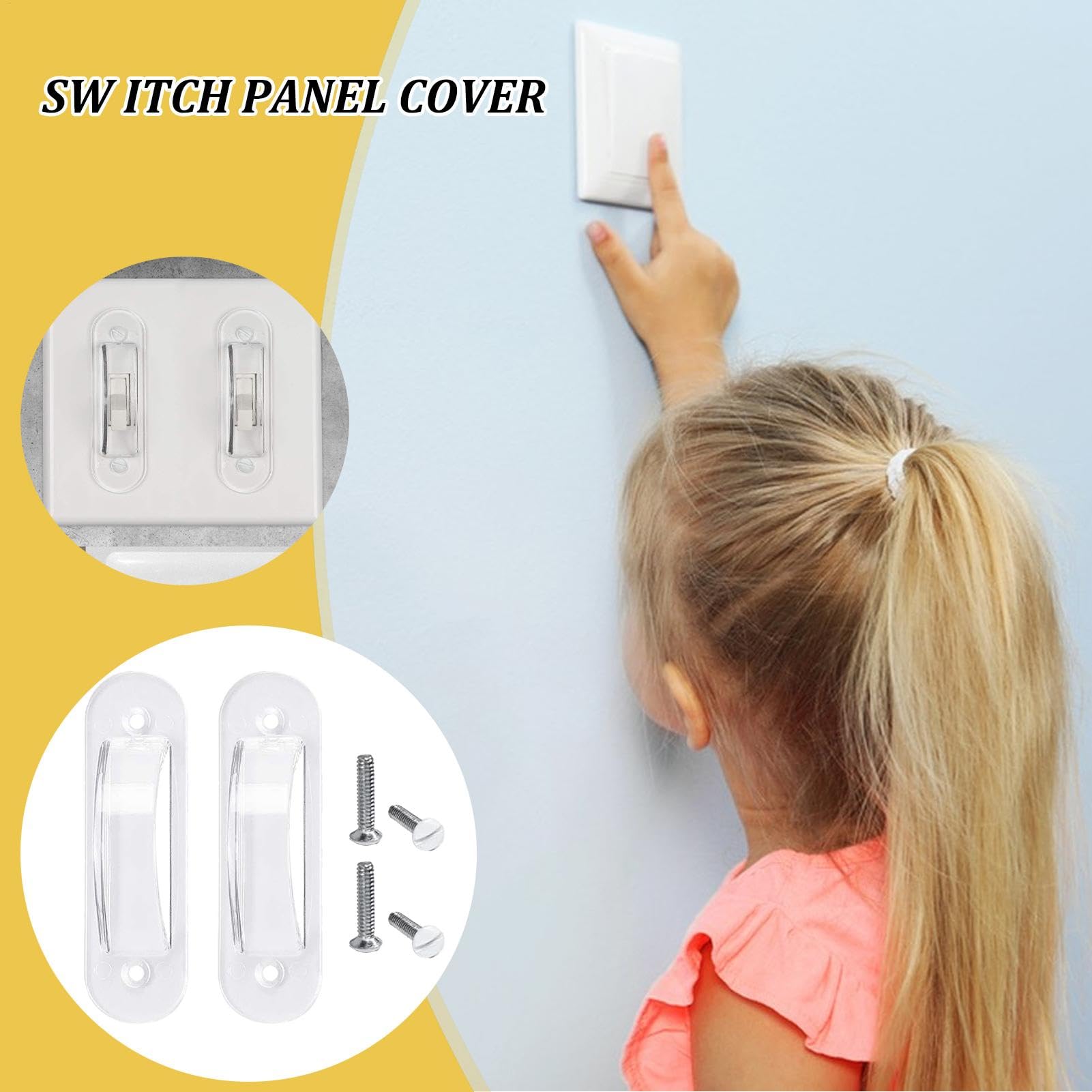 Protezione per interruttore della luce di sicurezza per bambini - Protezione per pulsante di attivazione/disattivazione della luce, copertura per interruttore della luce a prova di bambino | Durevole
