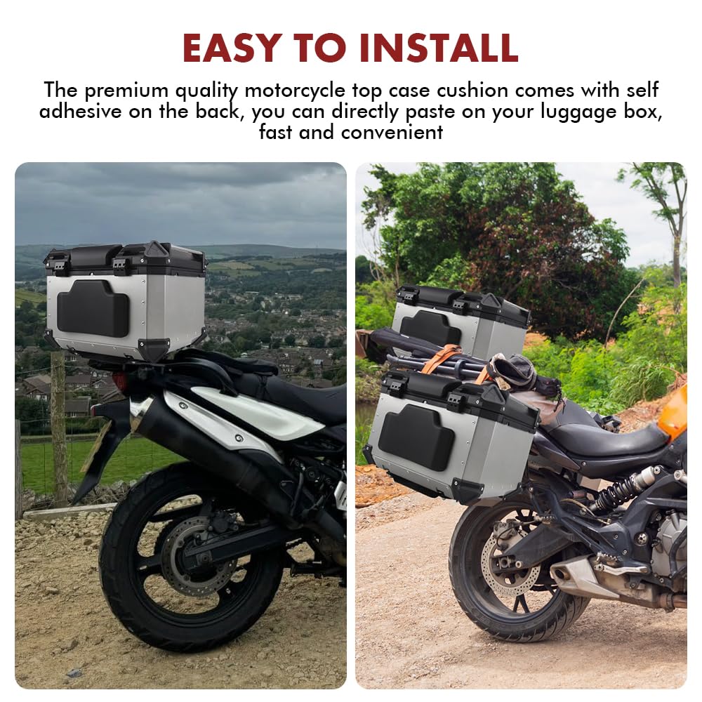 Jadeshay Schienale per Bauletto Moto, Schienale Passeggero Baule Valigia Posteriore, Universale Pelle PU Bauletto Autoadesivo Schienalino, (Stile Ordinario)