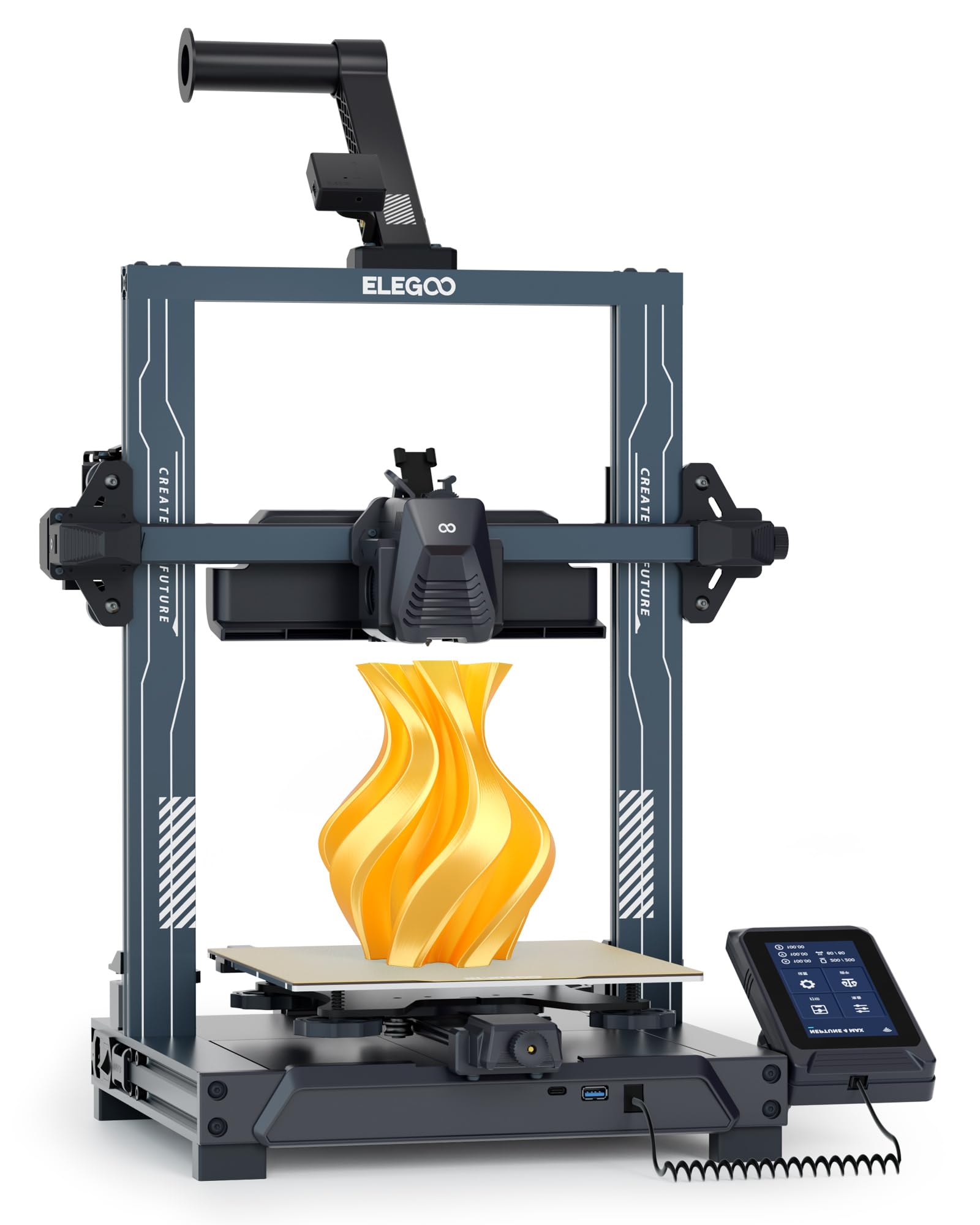 ELEGOO Neptune 4 Pro, Stampante 3D FDM da 500 mm/s con Firmware Klipper, 121 Punti Livellamento Automatico ed Estrusore ad Azionamento Diretto, Montaggio Semplice, Formato di Stampa 225x225x265mm³