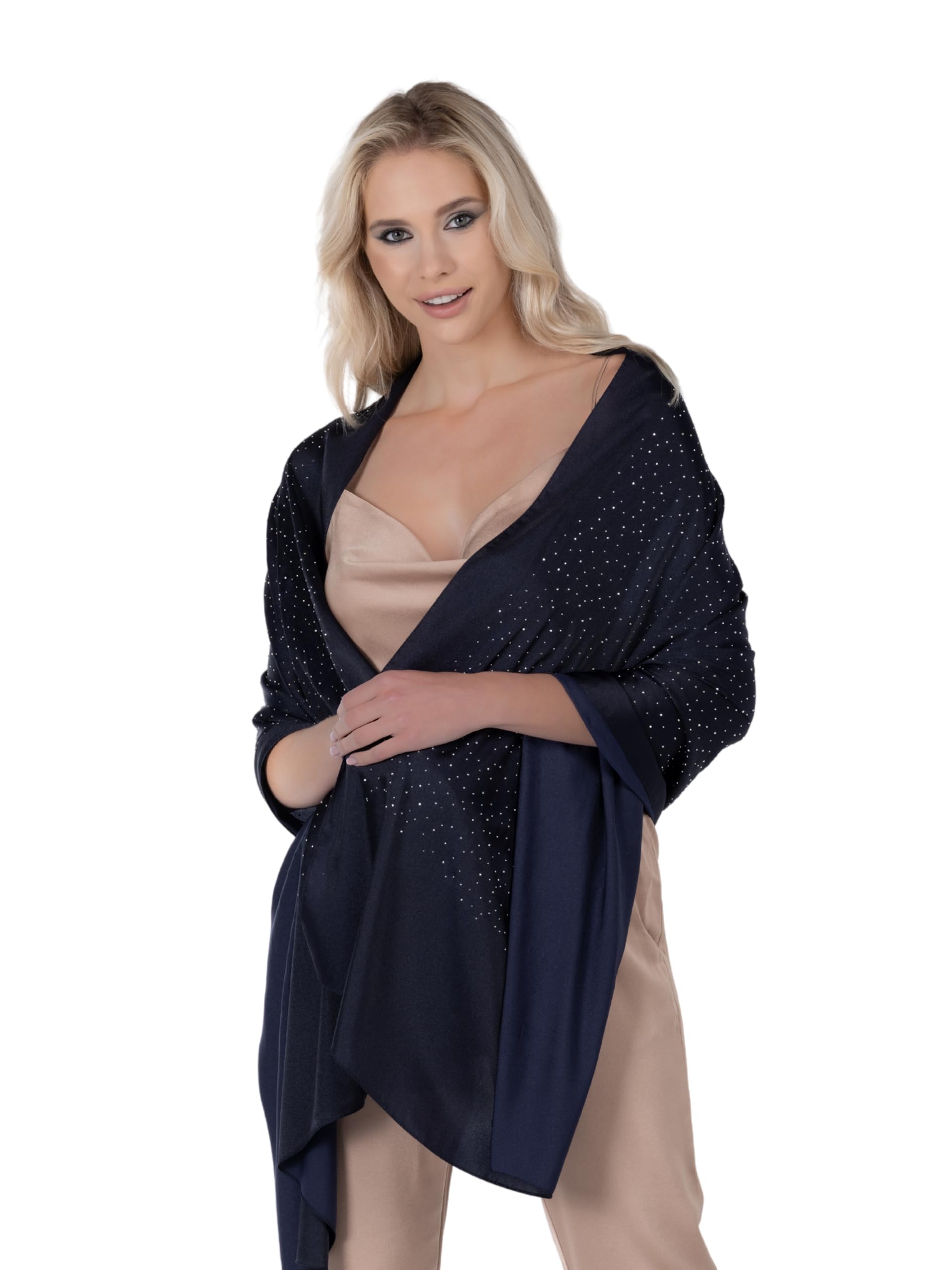 Envy Us BoutiqueAfter Party, Silk-Blend Wrap, Crystal Embellished Pashmina, Shawls and Wraps for Formal Dresses, Head Scarf