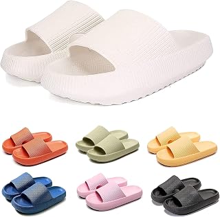 Jadery Pantoufle Orthopedique Femme, Cloud Slides for Women and Men, Feet Ultra Super Soft Home Slippers (White, 8.5-9Women/7-8 Men)