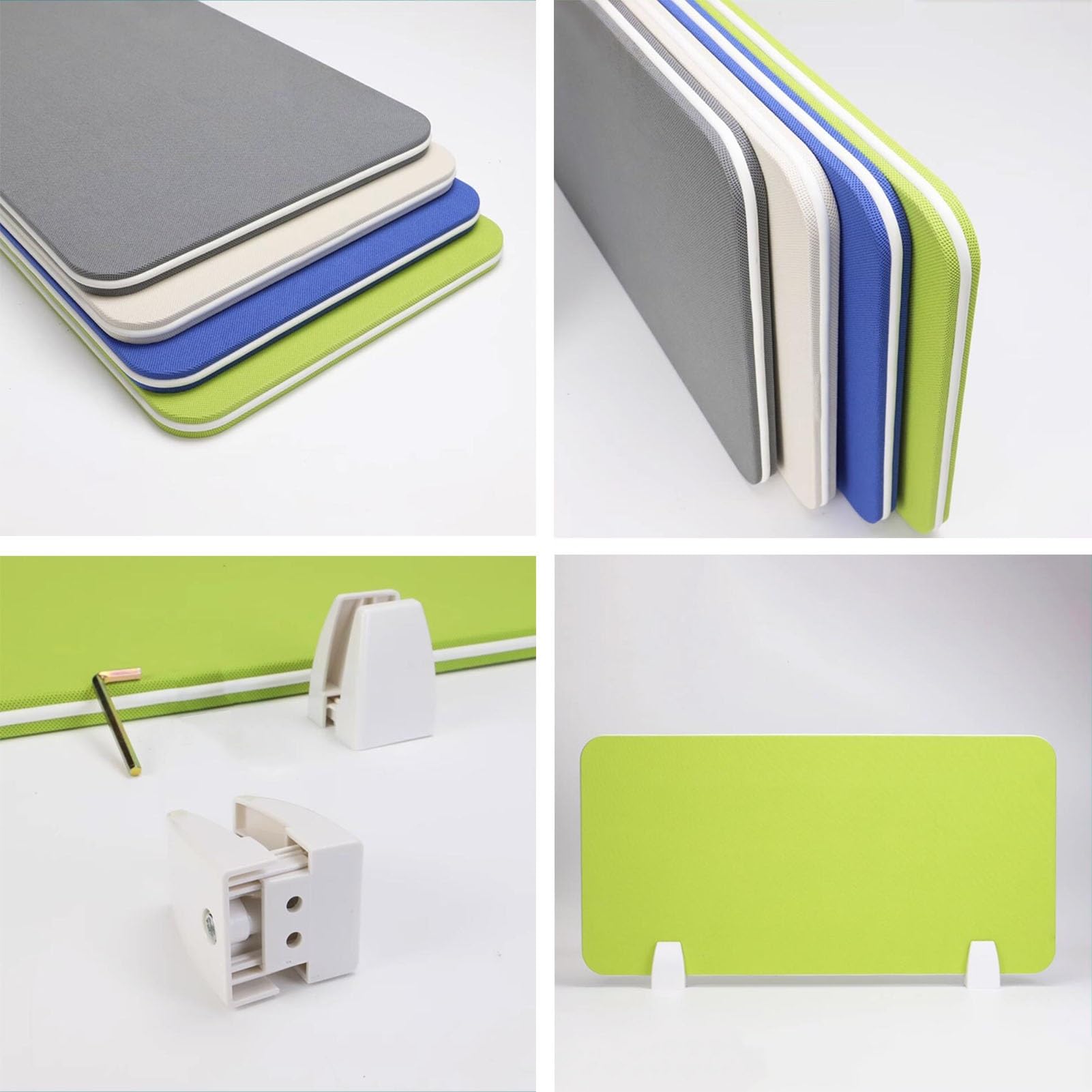 Divisor de escritorio acústico portátil, paneles de privacidad ligeros e insonorizados para oficina en casa y trabajo remoto, partición independiente verde, 100 x 30 cm, ideal para estudiantes y