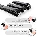 Aogeili Nail Clipper Set, 3PCS Black Nail Cutter for Men and Women, Sharp Stainless Steel Fingernail and Toenail Clippers, Perfect for Thick Nails or Ingrown Nails gallery image