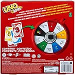 Mattel Games UNO Spin, jeu de cartes pour enfants, adultes et soirées en famille, jeu classique avec spinner, nouveaux défis et règles, activité pour les jours de pluie
