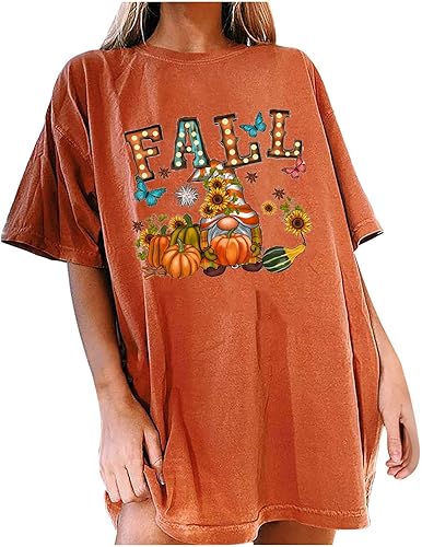 Camisas de Halloween de gran tamaño para mujer, con estampado divertido, manga corta, cuello redondo, blusas sueltas, vintage, casuales, a la moda