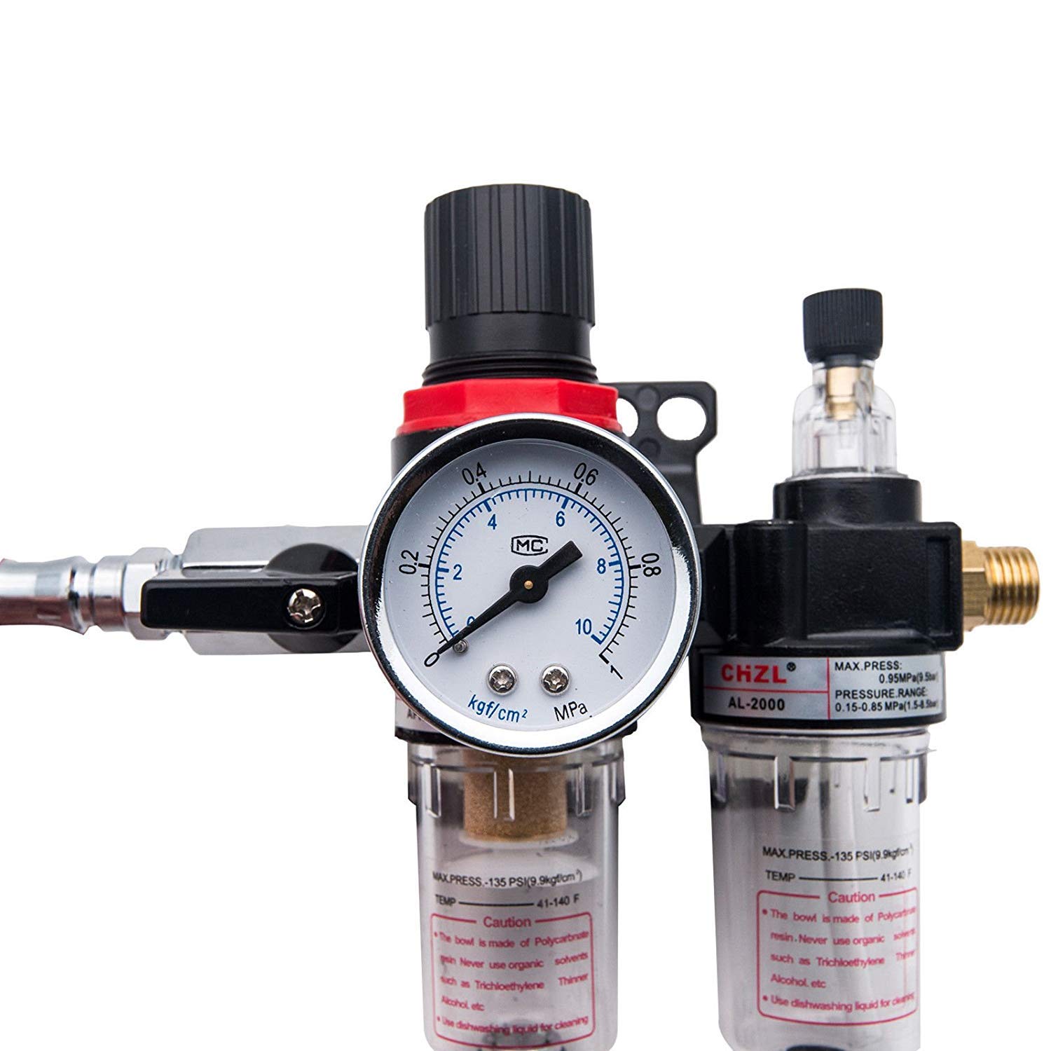 Régulateur de filtre à air BSP 6,35 mm - Compresseur HugeAuto - Filtre à air - Siphon à eau - Outils pneumatiques - Lubrificateur d'huile - Type 2