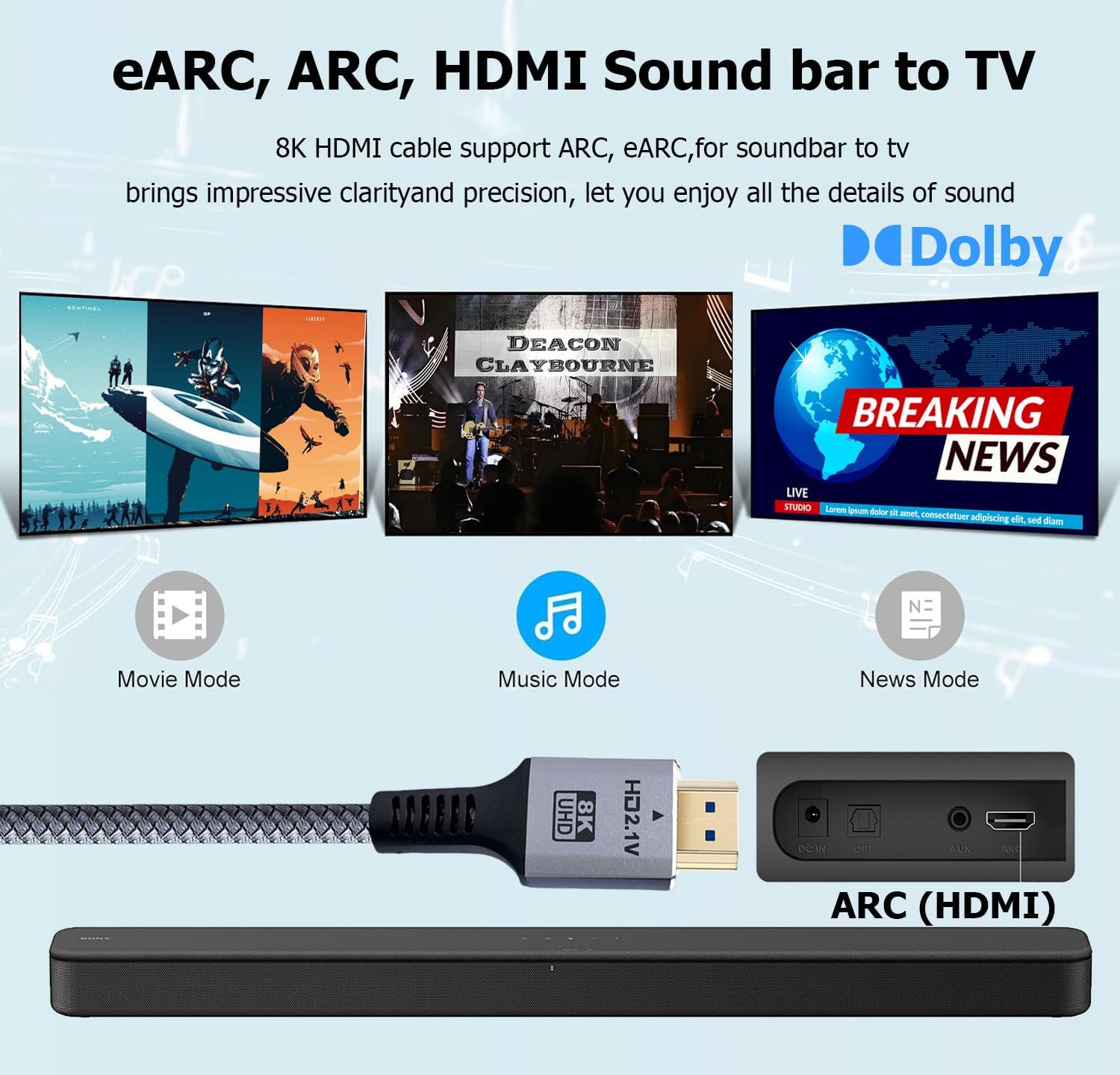 Cable HDMI 8K 2.1, paquete de 5, cable HDMI de alta velocidad de 6 pies, cable HDMI para monitor de TV Shield Computer 8K @60Hz, 4K @120Hz/165Hz/240Hz, HDCP 2.2&2.3, HDR 10 para ARC, eARC