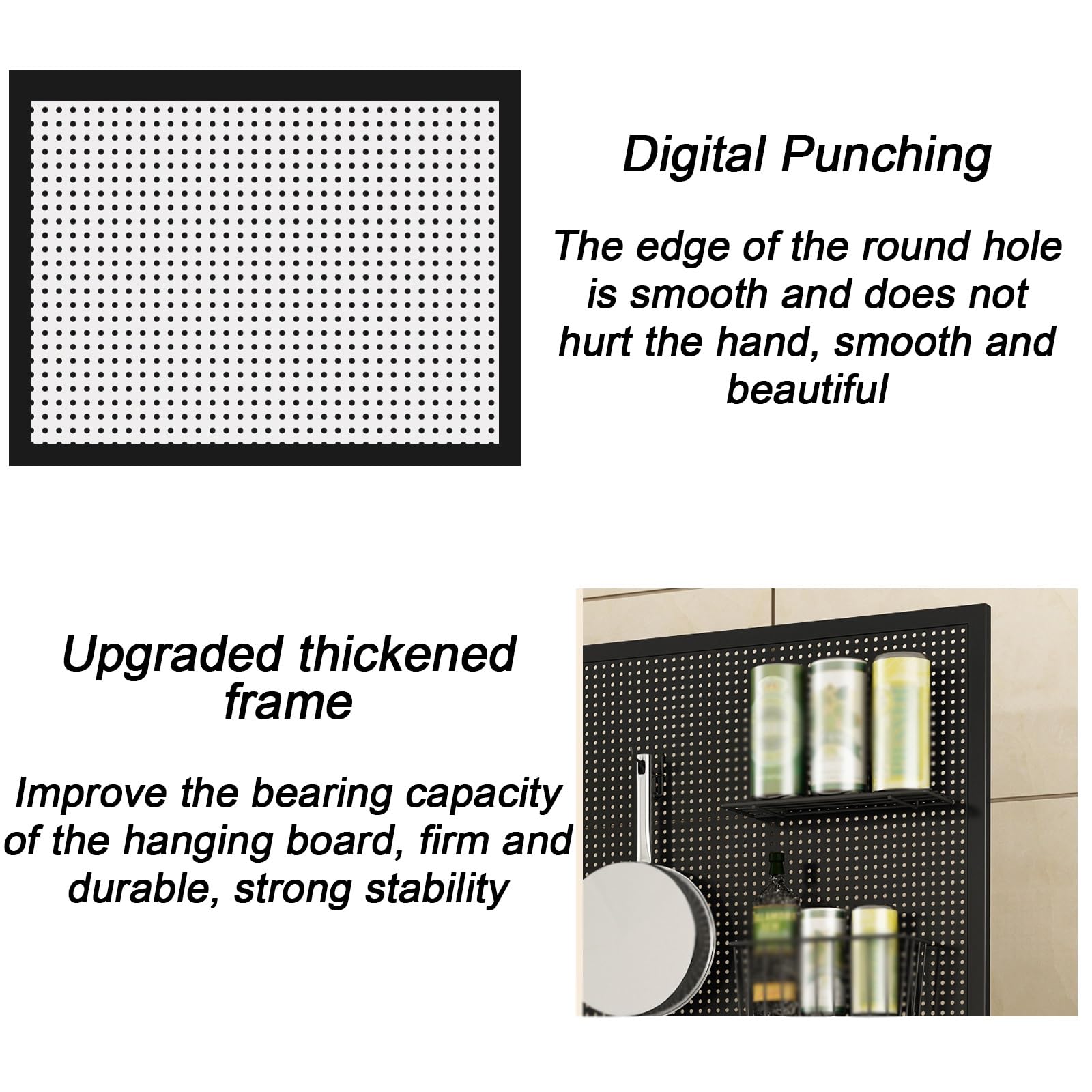 Tablero Perforado De Acero Laminado En Frío, Kits De Panel Perforado De Metal, Con 20 Ganchos De Metal Y 4 Ruedas Universales, Para Paredes, Garaje, Sala De Manualidades, Estanterias Móviles(White,50x