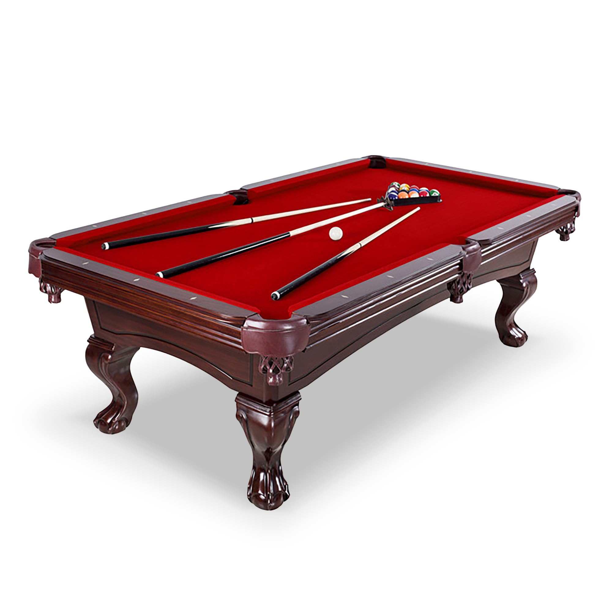 Hathaway Augusta 8 Ft Furniture Pool Table – Includes Cue Sticks, Billiard Balls – Classic Design Perfect for Family, Home, Dining, or Living Room