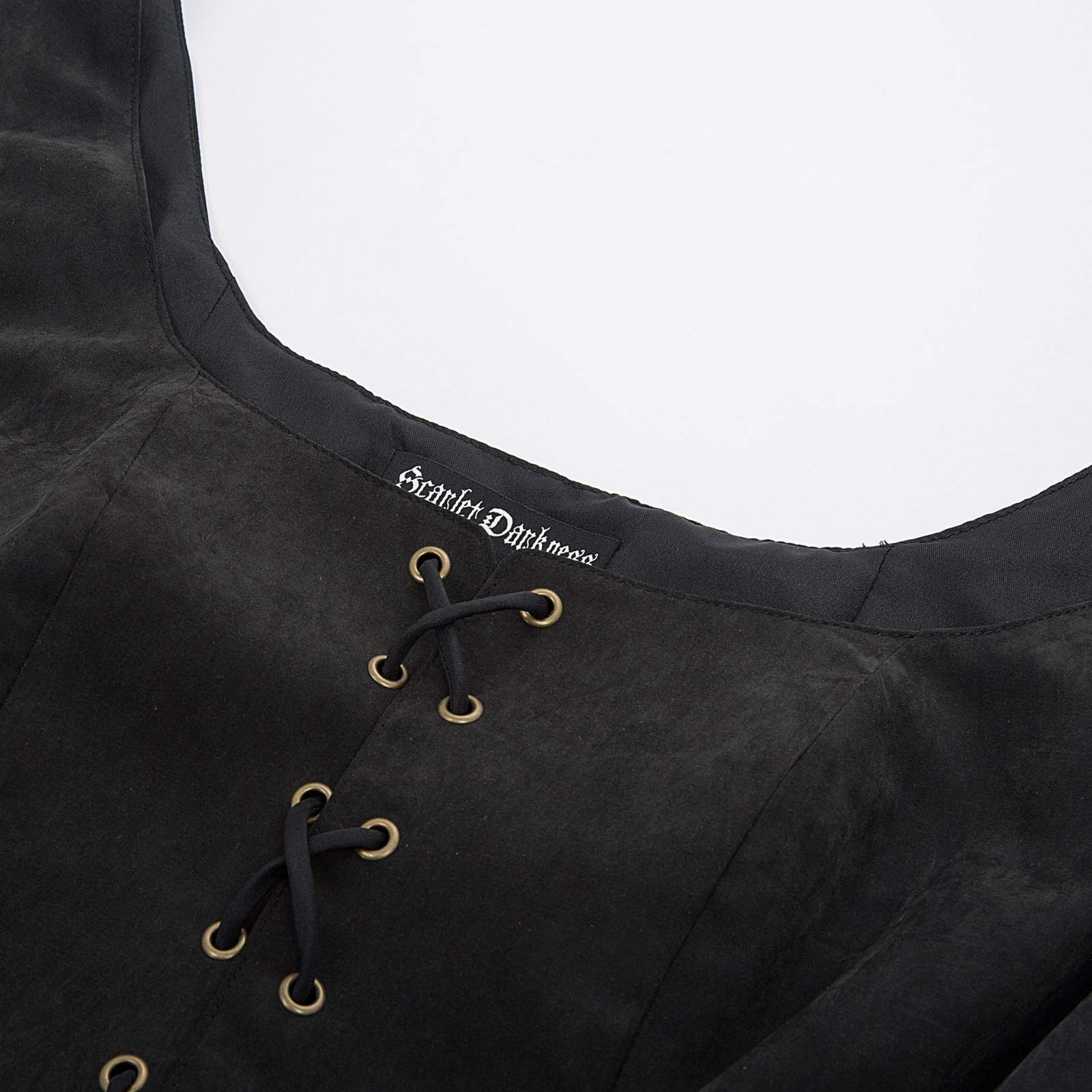 SCARLET DARKNESS Chaleco pirata renacentista para mujer, disfraz de cosplay campesino, chaleco con cordones
