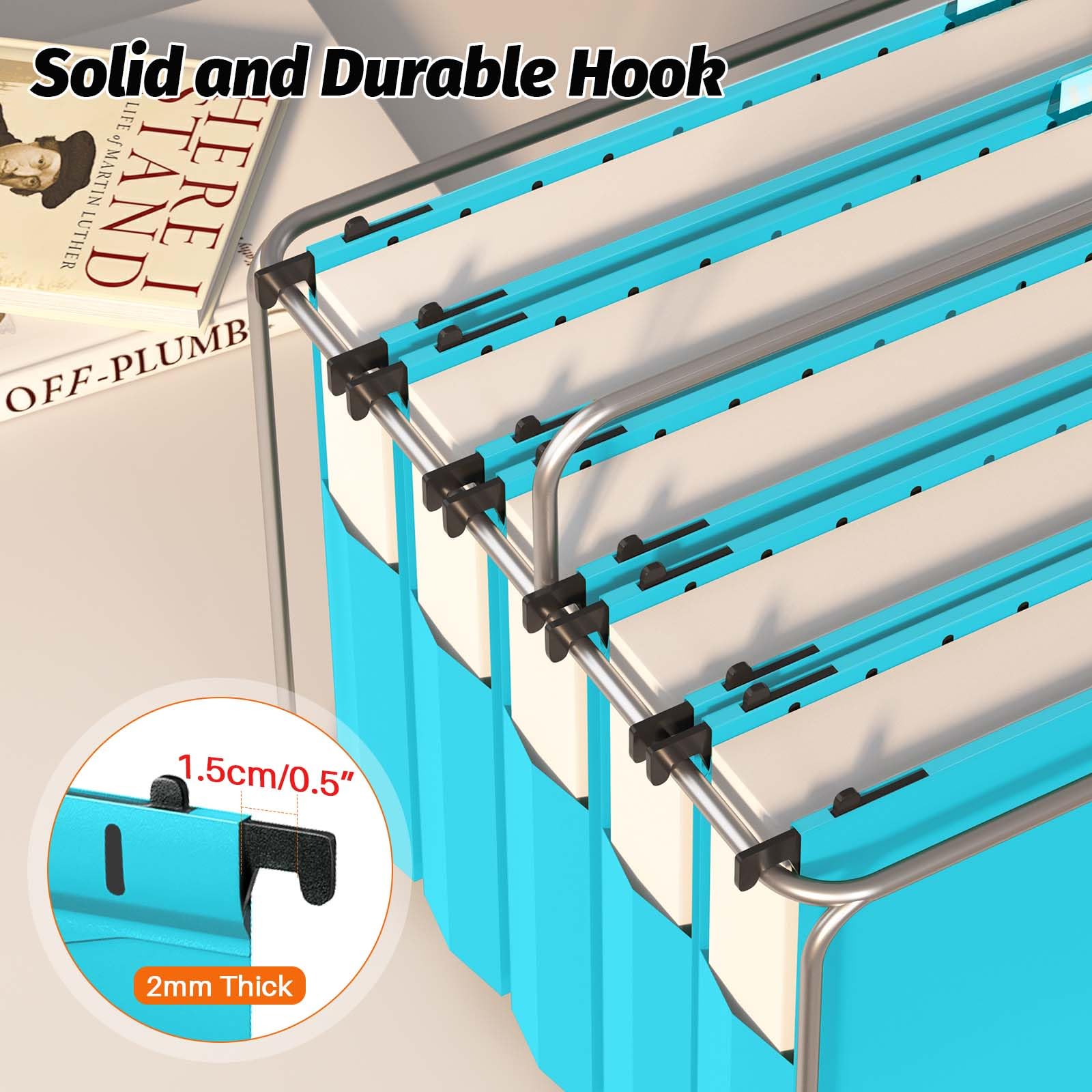 Shutex Cartelle portadocumenti in plastica da appendere, confezione da 12 cartelle rinforzate espandibili formato lettera, tasca a fisarmonica, resistenti, espandibili da 5 cm, organizer rigido da