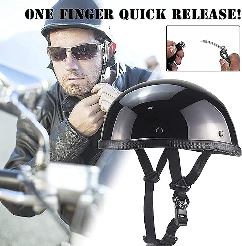 Miniatura 3 de Casco de motocicleta con diseño de calavera más pequeño, aprobado por DOT, ultrafino y cómodo, gorro de cráneo de crucero, casco pequeño novedoso,