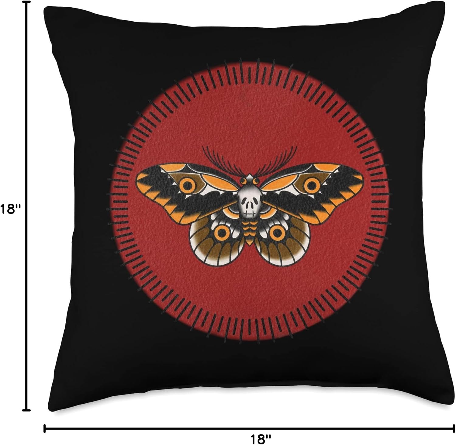 Traditional Tattoo Flash Death’s Head Moth Throw Pillow