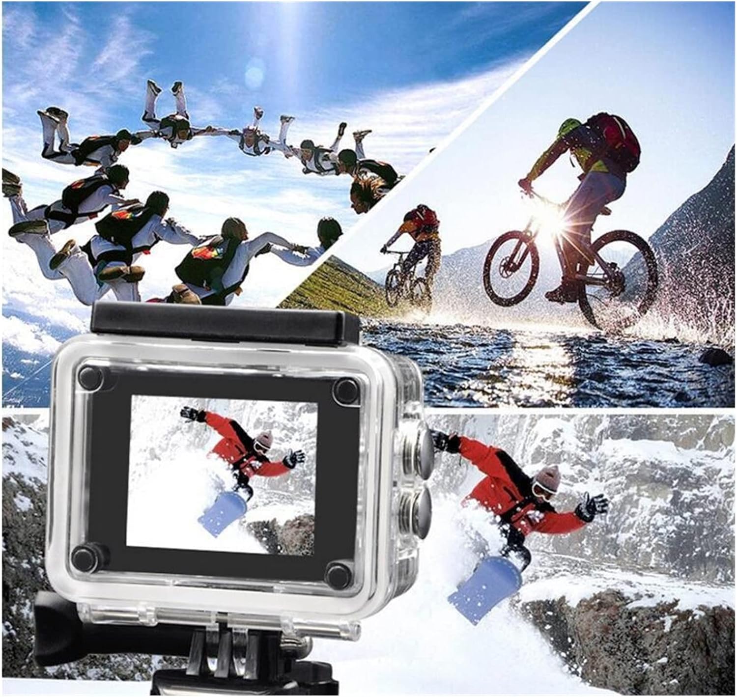 Action Camera Sports Camera Wireless WiFi New Mini Smart high-Definition Outdoor Waterproof Camera 4K Sports DV Time Lapse (Color : Golden Size : Medium) image 4